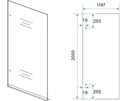 Less glasplaat links 1200 x 2000 x 8 mm nano spiegelrook- naar helder glas