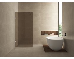 Less inloopdouche 1200 x 2000 mm – Nano vintage brons glas | Chroom – Profielloos
