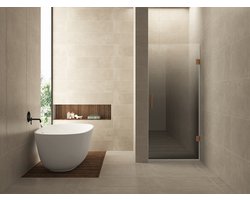 Less nisdeur rechts 800 x 2000 x 8 mm nano spiegelrook- naar helder glas/geborsteld brons koper