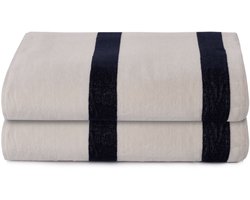 L'Essentiel Maison – Badhanddoekenset – 2-delig – 100x160 cm – Crème/Zwart