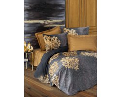 L'Essentiel Maison Jadira - Dekbedovertrek - Antraciet/Beige - 135x200