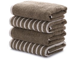L'Essentiel Maison Stripe Melange – Handdoekenset – 4-delig – Bruin