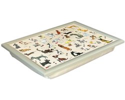 Lesser - Laptray - Schoottafel - Schootkussen - Laptoptafel - Dienblad met kussen -Teckel en Co - 43x33x6 cm