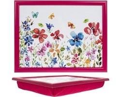 Lesser & Pavey Laptray, Schootkussen, schoottafel, dienblad met kussen Vlinder Weide - 43,5 x 32,5 x 6 cm