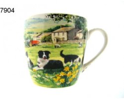 Lesser & Pavey Ontbijtmok Collie & Schapen – 400 ml – Porselein