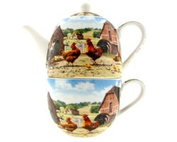 Lesser & Pavey tea for one set haan en hen 350 ml porselein