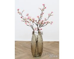 Let's Bloøm | Zijden Kunst Bloesem Tak | 3 stuks | Roze | Wit | 60 cm | Appelbloesem | Kunsttak | Zijdentak | Kunstbloemen | Zijdenbloemen |