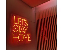Let's Stay Home Neon LED Light Sign Lamp Verlichting Licht Bord Winkel Display Bedrijfslogo Dim Verstelbaar
