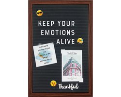 Letterbord - Henzo - Letterbord voor tekst en emoticons - Donkerbruin