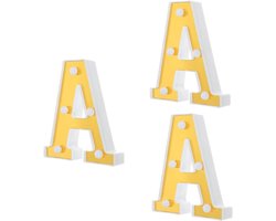 Letterlamp A - Nachtlampje Led - Feestdecoratie - Uniek Vormontwerp - 16x14cm - Goud