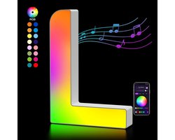 Letters USB Aangedreven, LED-Letterlichten Kleur Veranderende, Alfabet Geschenken voor Meisjes Vrouwen, Feest, Verjaardag Decoraties, App Controle, Nachtlampje Kerst Valentijn Muur - L