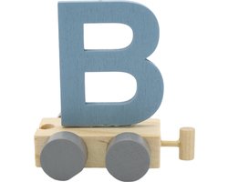 Lettertrein B blauw | * totale trein pas vanaf 3, diverse, wagonnetjes bestellen aub