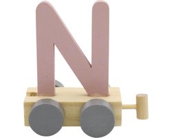 Lettertrein N roze | * totale trein pas vanaf 3, diverse, wagonnetjes bestellen aub
