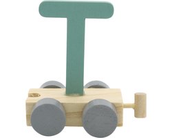 Lettertrein T groen | * totale trein pas vanaf 3, diverse, wagonnetjes bestellen aub