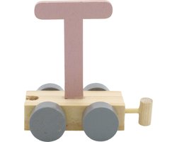 Lettertrein T roze | * totale trein pas vanaf 3, diverse, wagonnetjes bestellen aub