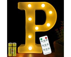 Letterverlichting LED - Decoratieve lamp - Feestelijke decoratie - Met afstandsbediening - 22 cm hoog - Wit
