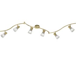 Leuchten LED-rail "Levisto" in mat messing, glas albast wit 871010608