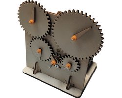 Leuk en leerzaam: Houten bouwpakket met tandwielen en elektromotor