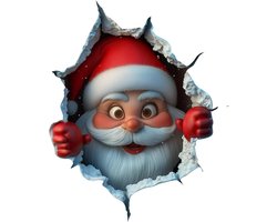 Leuke Creatieve Kerstman Muurstickers voor Woonkamer Decoratie, 2-Pack met Uniek Muurontwerp voor Feestelijke Sfeer.