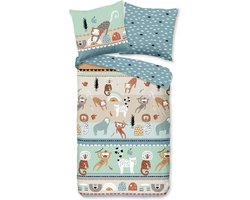 Leuke Kinder Katoen Dekbedovertrek Eenpersoons Little Monkeys | 140x200/220 | Fijn Geweven | Zacht En Huidvriendelijk