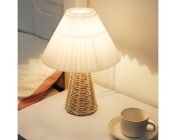 Leuke Kleine Tafellamp, Rotan Nachtkastje, Moderne Nachtkastje Lamp voor Slaapkamer Home Office Decor Nachtkastje Nachtkastje Mini Lamp