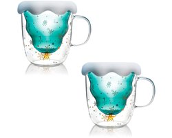 Leuke kopjes Kerstmokken Koffie thee glazen Drinkglazen Koffie glas Dubbelwandig isolatieglas Espresso kopje Latte macchiato glazen Thermisch glas