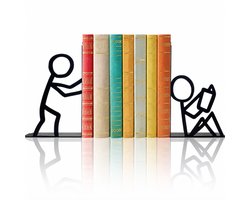 Leuke, originele en decoratieve boekensteunen voor in de boekenkast | Unieke metalen boekensteunen voor op kantoor, school, bibliotheek en slaapkamer - een attent cadeau voor boekenliefhebbers en leesfans