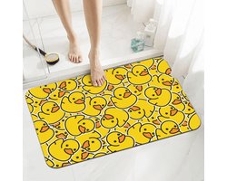 Leuke rubberen eenden badmat tapijten 15,7 x 23,6 inch, gele cartoon eend diatomeeënaarde badkamertapijt rubber antislip absorberende badkamermat voor badkamer keukenvloer, bad en douchebak