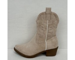 Leuke suèdine cowboylaarzen met print beige Beige / 40