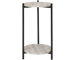 Leuven Bijzettafel Ø27cm beige travertin decor.