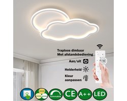 Levabe - Moderne LED Wolken Plafondlamp - Groot - Afstandsbediening - Dimbaar - Glans - Maanlamp - Sterlamp - Wolk lamp - Woonkamer - Slaapkamer - Plafond licht - 63CM