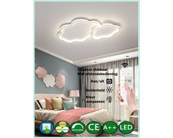 Levabe - Moderne LED Wolken Plafondlamp - Groot - Afstandsbediening - Dimbaar - Glans - Maanlamp - Sterlamp - Wolk lamp - Woonkamer - Slaapkamer - Plafond licht - 65CM