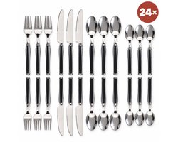 Levano Bestekset 6 Persoons - 24 Delig - Bestek RVS - Tafelbestek - Eetbestek - Couvert - Vaatwasbestendig - Bestekset Camping - Tafelmessen - Vorken - Eetlepels - Theelepels - Tafelgerei - Camping Accessoires - Picknick