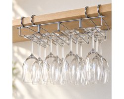 Levano Wijnglazenhouder - Keukenkastje Organizer - Glazenrek Hangend - Wijnglazen Rek - Glazenhouder - Glashouder - Wijnglashouder - Wijnglas Rek - Wijnglazen Ophangen - Glazenhouder Caravan - Glazenrekjes Hangend voor Bar - Glazen Houder Kast