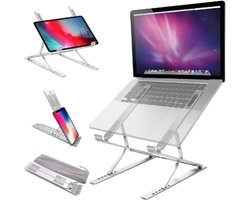 LEVANTU® Ergonomisch laptop standaard - Verstelbaar - Opvouwbaar - Aluminium - Zilver