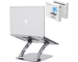 LEVANTU® Ergonomische Laptop standaard - Tablet houder - Verstelbaar en Opvouwbaar - 10 tot 17 inch - Aluminium - Zilver