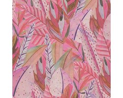 LEVENDIGE BLADEREN BEHANG | Natuur - Roze Lila Grijs Zwart - A.S. Création Anna D'Andrea