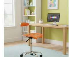 levendige en verchroomde draaibare bureaustoel met tractorzitting, helderblauw, 50,8 x 49,53 x 15,24 cm