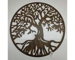 Levensboom orgineel Tree of Life HS-88 wanddecoratie Rond Industrieel Muurdecoratie metaal - lifetree - – blik – diameter 51 cm, dikte 2 mm, rand 8 mm Arbre de Vie Arbre de Life
