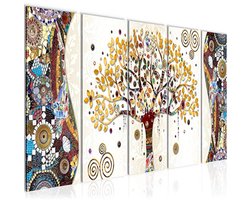 Levensboom Schilderij - Kunstafdruk Fleece Canvas Wanddecoratie voor Huiskamer en Slaapkamer