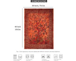 Levensboom Tapestry - Psychedelisch Wandtapijt van 100% Katoen voor Decoratie en Gebruik buitenshuis (76x102 cm)