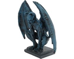 Levensecht Gotisch Standbeeld Decoratie Ornament voor Huis en Tuin - Blauw - Gothic Sculptuur met Gargoyles - Sfeervolle Tuindecoratie