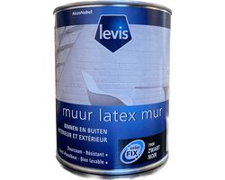 Levis muur latex - 1LT - Zwart 7900 - Binnen en buiten - Duurzaam - Goed afwasbaar -