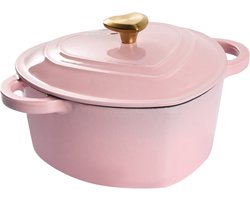LEVORRA - Gietijzeren braadpan - Roze - Gietijzer