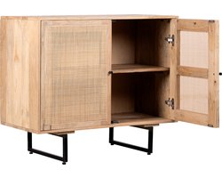 Lewis & Loft Dressoir Lucas – Met 2 deuren – FSC®-gecertificeerd mangohout – Rotan – Naturel