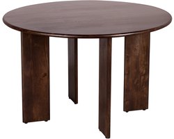 Lewis & Loft Eettafel Lila -Rond ⌀120 - FSC®-gecertificeerd mangohout - Walnoot bruin