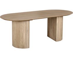 Lewis & Loft Eettafel Lynn - Ovaal - FSC®-gecertificeerd mangohout - 200x90 cm - Naturel