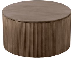 Lewis & Loft Salontafel Lonne - FSC® mangohout - Met opbergruimte - ⌀70 cm - Bruin