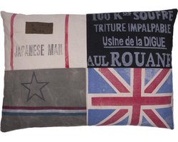 Lex & Max hondenkussen Canvas Mail Multi 100 x 70 cm - Hond