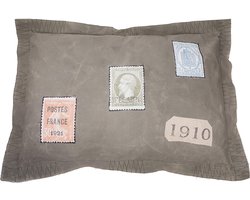 Lex & Max hondenkussen Canvas Stamps Green 100 x 70 cm - Hond